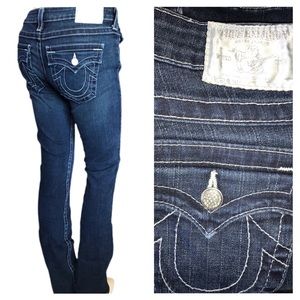 True Religion sz 27 tag Jeweled Pocket Blue Jeans